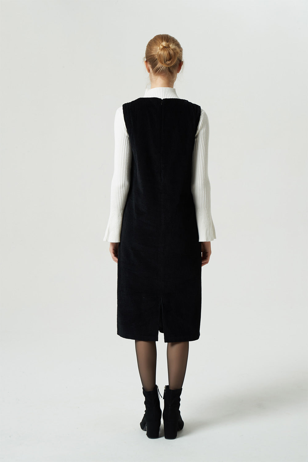 Womens black shop cord pinafore dress