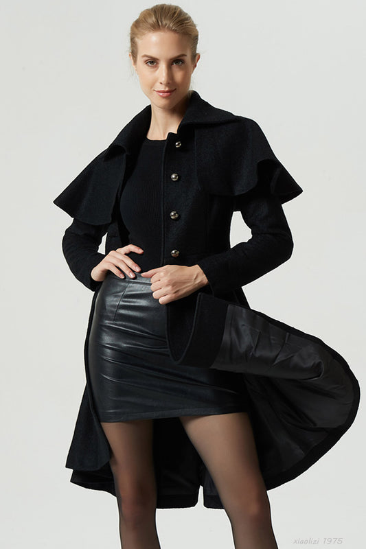 black cape coat