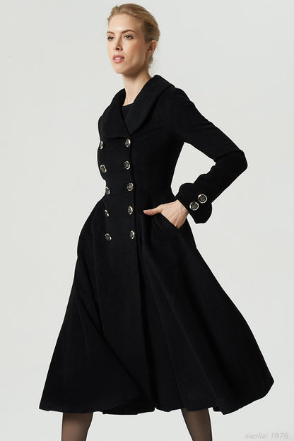 black wool coat