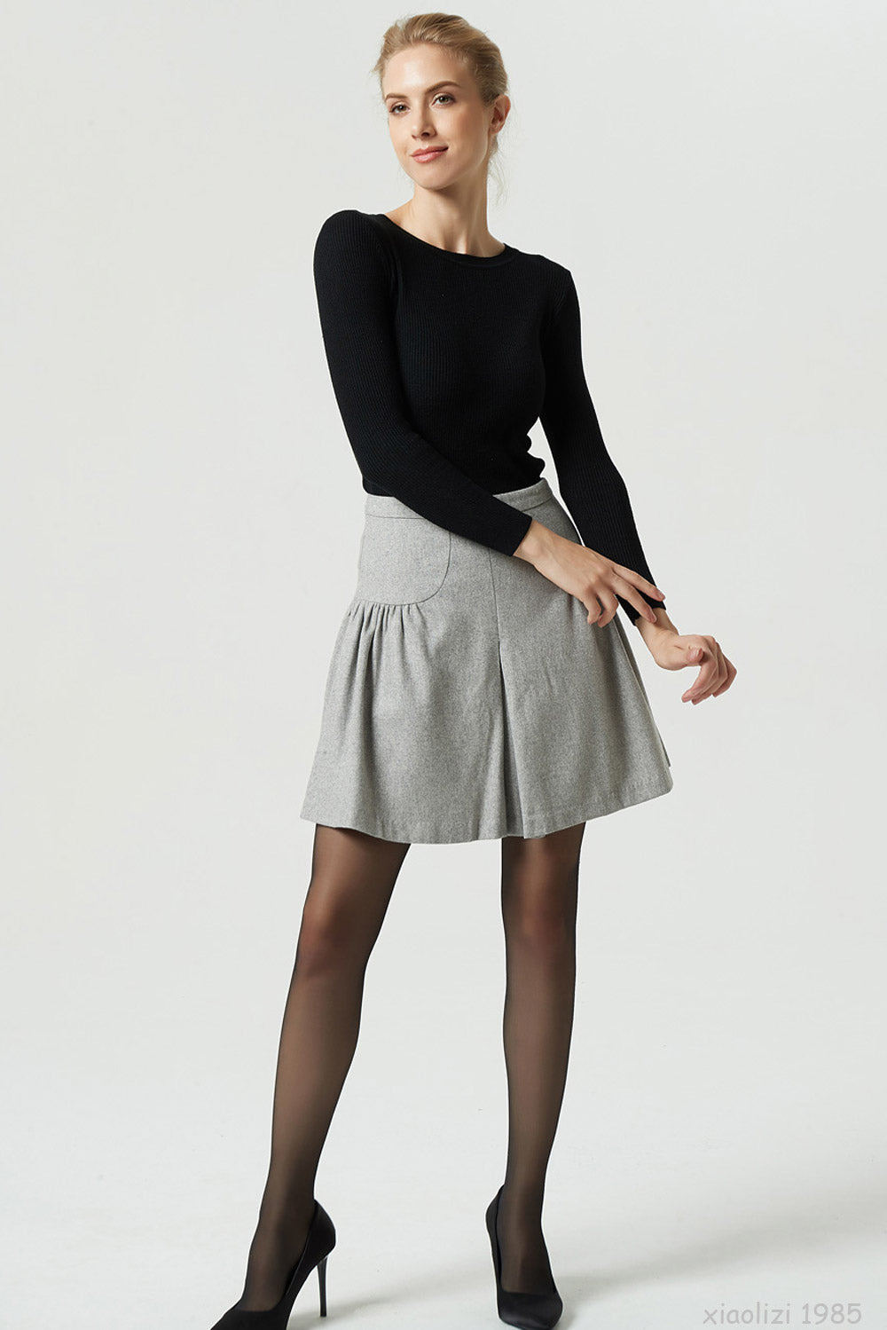 short wool skirt