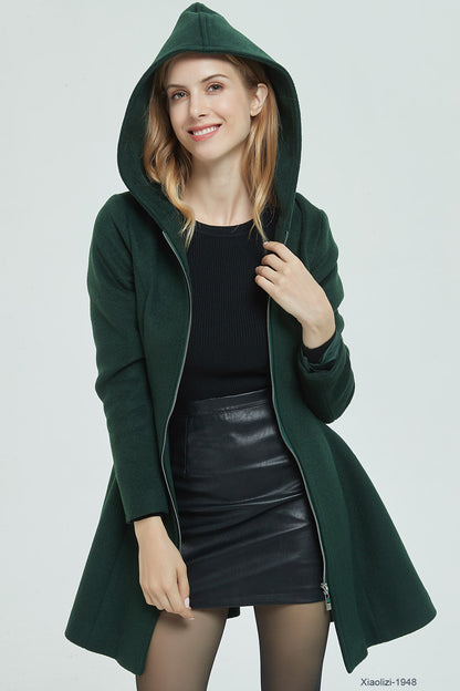 hooded wool jacket