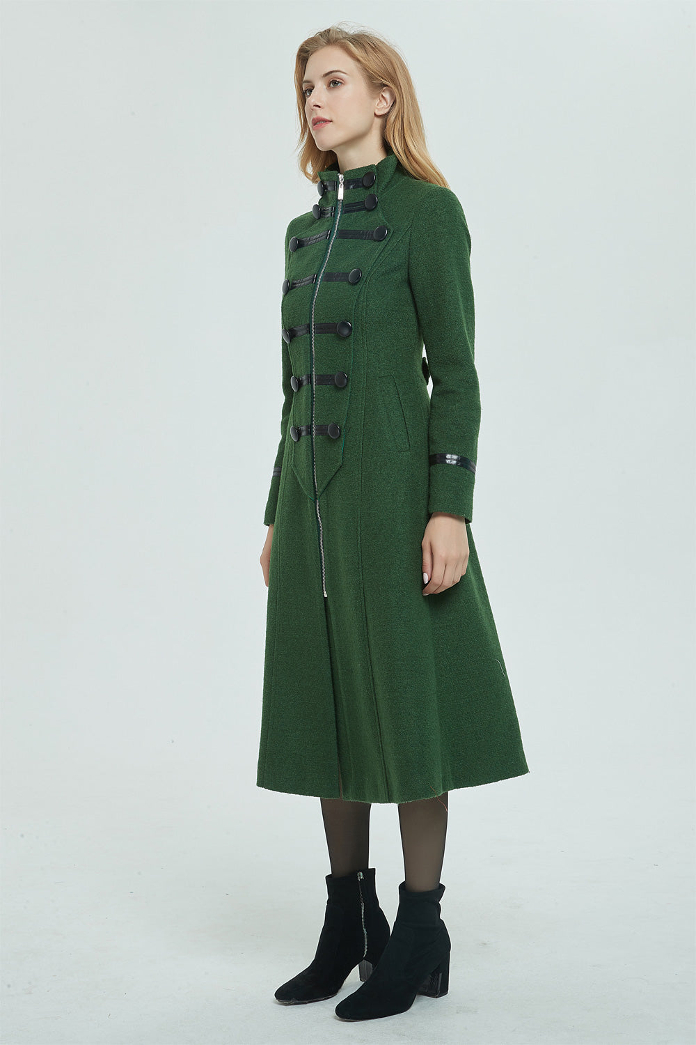 Wool Coat, Green Long Wool Coat, Warm Winter Coat Women, Relaxed Fit Coat,  Oversized Wool Coat, Wool Jacket, Custom Ylistyle Coat C1763 